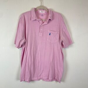 Johnnie-O West Coast‎ Preppy Pink Polo Shirt Mens XL Pocket Surf Logo Cotton